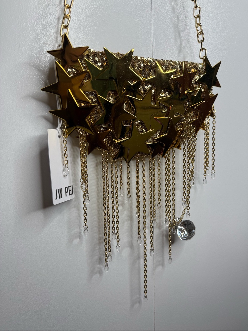 JW PEI Anika Star-Embellished Chain Bag in gold $159 NWT - Picture 4 of 10
